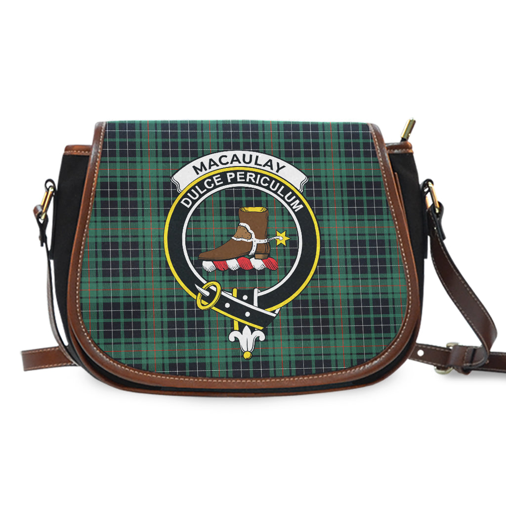 MacAulay Hunting Ancient Tartan Saddle Bag with Family Crest - Tartan Vibes Clothing