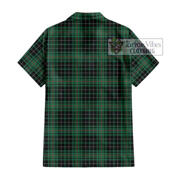 MacAulay Hunting Ancient Tartan Short Sleeve Button Shirt with Family Crest DNA In Me Style