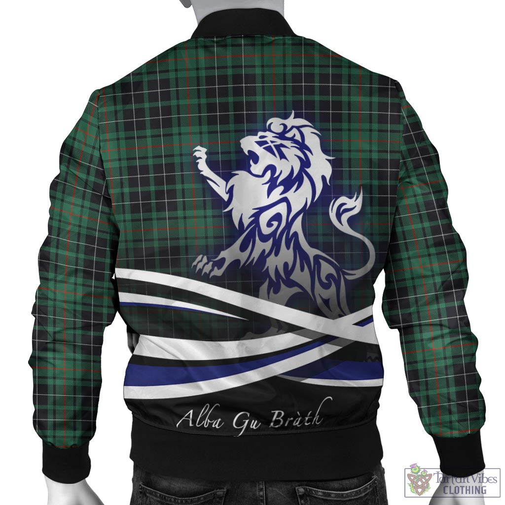 Tartan Vibes Clothing MacAulay Hunting Ancient Tartan Bomber Jacket with Alba Gu Brath Regal Lion Emblem