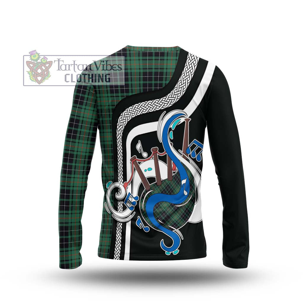 Tartan Vibes Clothing MacAulay Hunting Ancient Tartan Long Sleeve T-Shirt with Epic Bagpipe Style