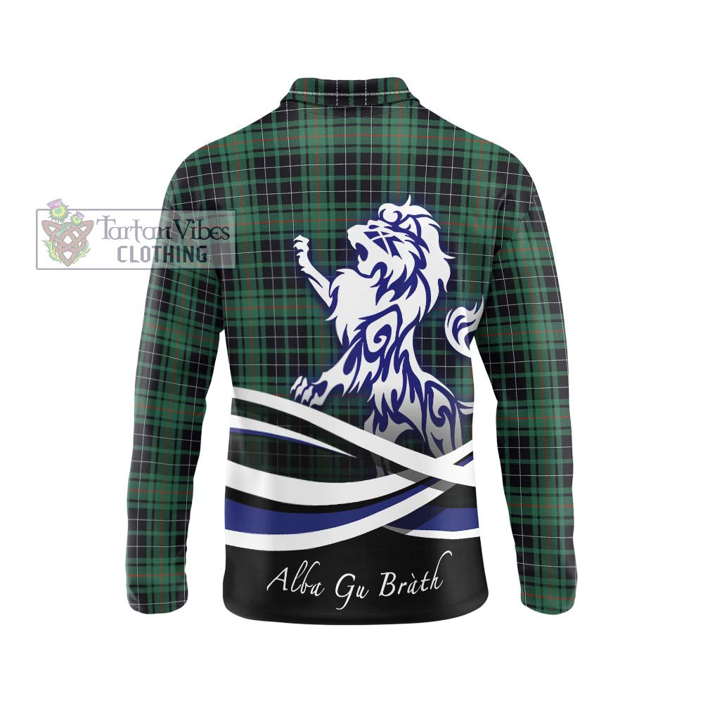 Tartan Vibes Clothing MacAulay Hunting Ancient Tartan Long Sleeve Polo Shirt with Alba Gu Brath Regal Lion Emblem