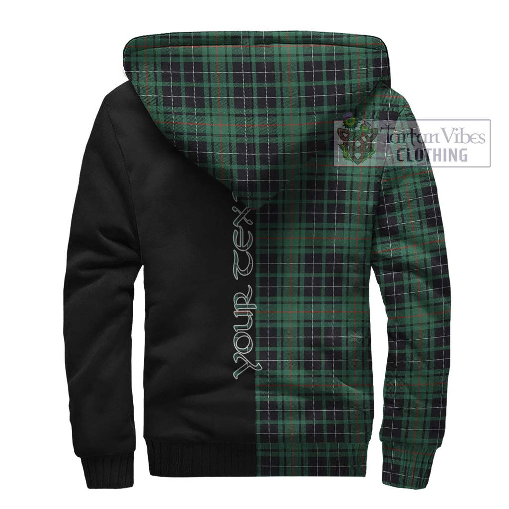 MacAulay Hunting Ancient Tartan Sherpa Hoodie with Family Crest and Half Of Me Style - Tartanvibesclothing Shop