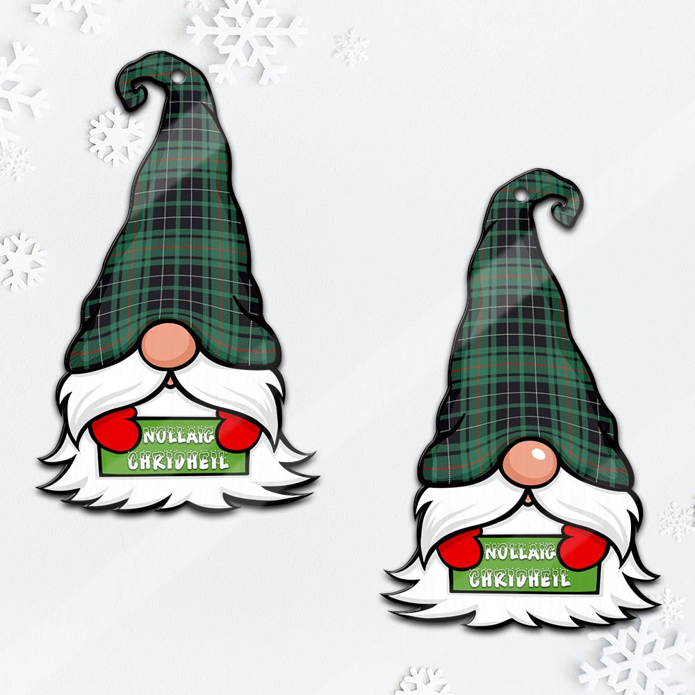 MacAulay Hunting Ancient Gnome Christmas Ornament with His Tartan Christmas Hat Mica Ornament - Tartanvibesclothing