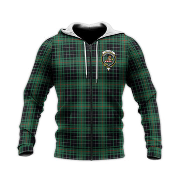 MacAulay Hunting Ancient Tartan Knitted Hoodie with Family Crest