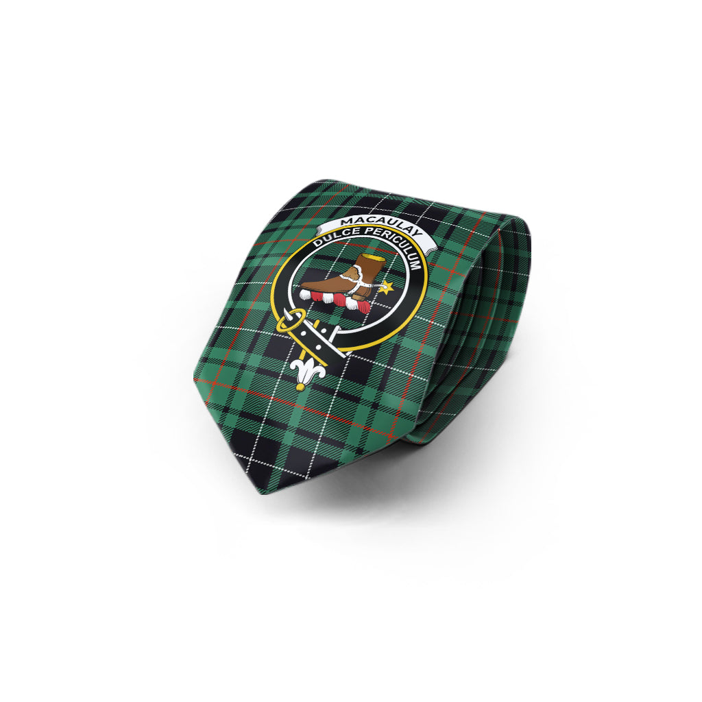 MacAulay Hunting Ancient Tartan Classic Necktie with Family Crest - Tartan Vibes Clothing