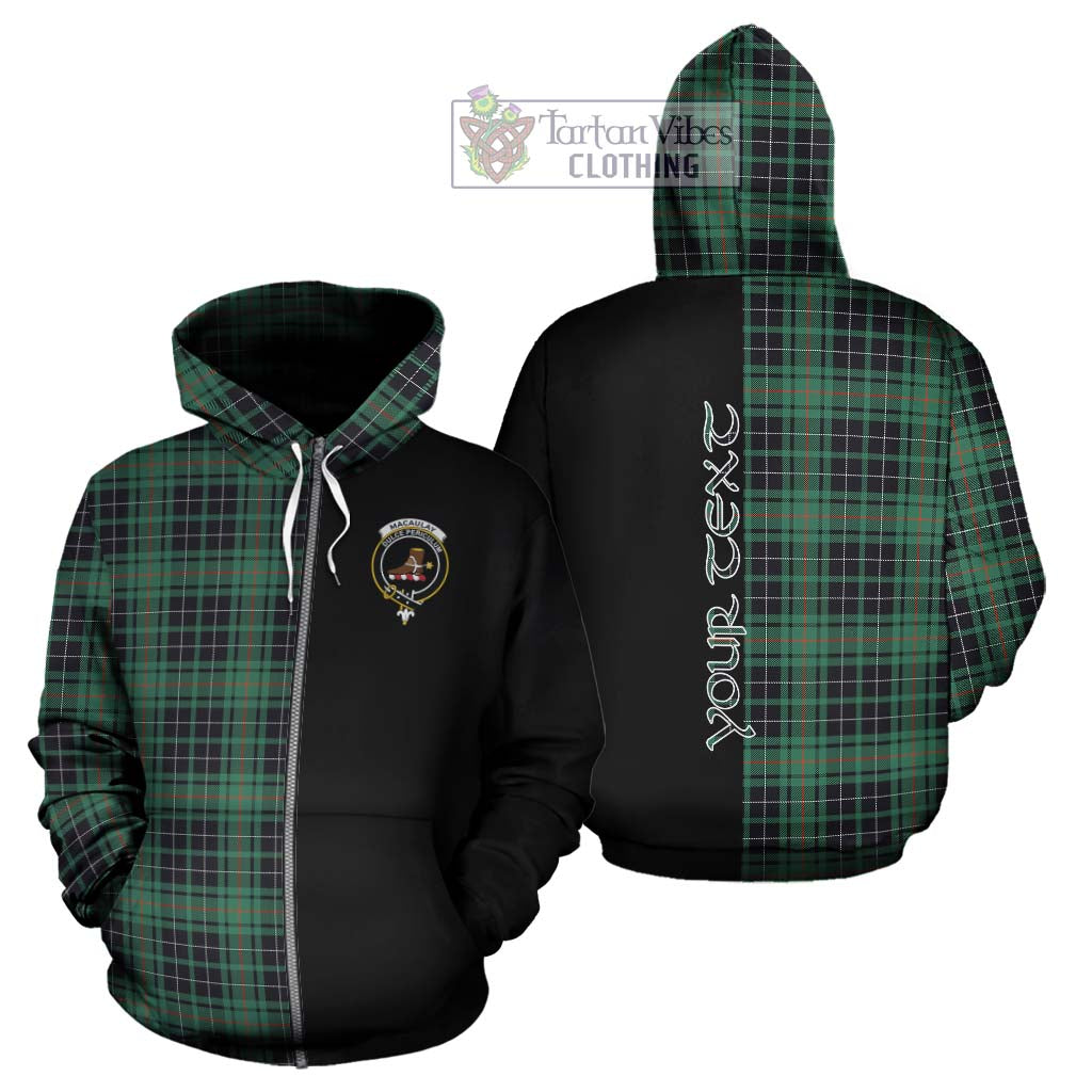 Tartan Vibes Clothing MacAulay Hunting Ancient Tartan Hoodie with Family Crest and Half Of Me Style