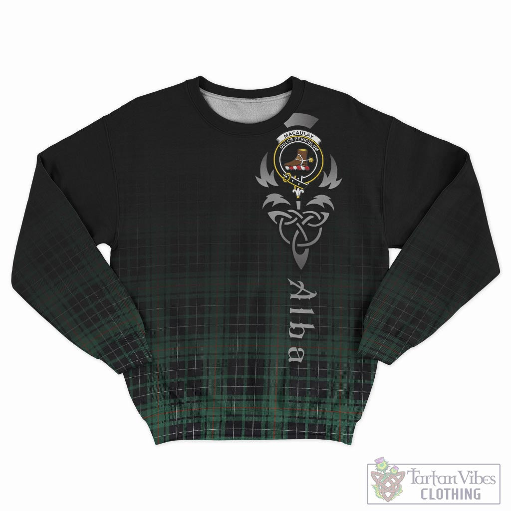 Tartan Vibes Clothing MacAulay Hunting Ancient Tartan Sweatshirt Featuring Alba Gu Brath Family Crest Celtic Inspired