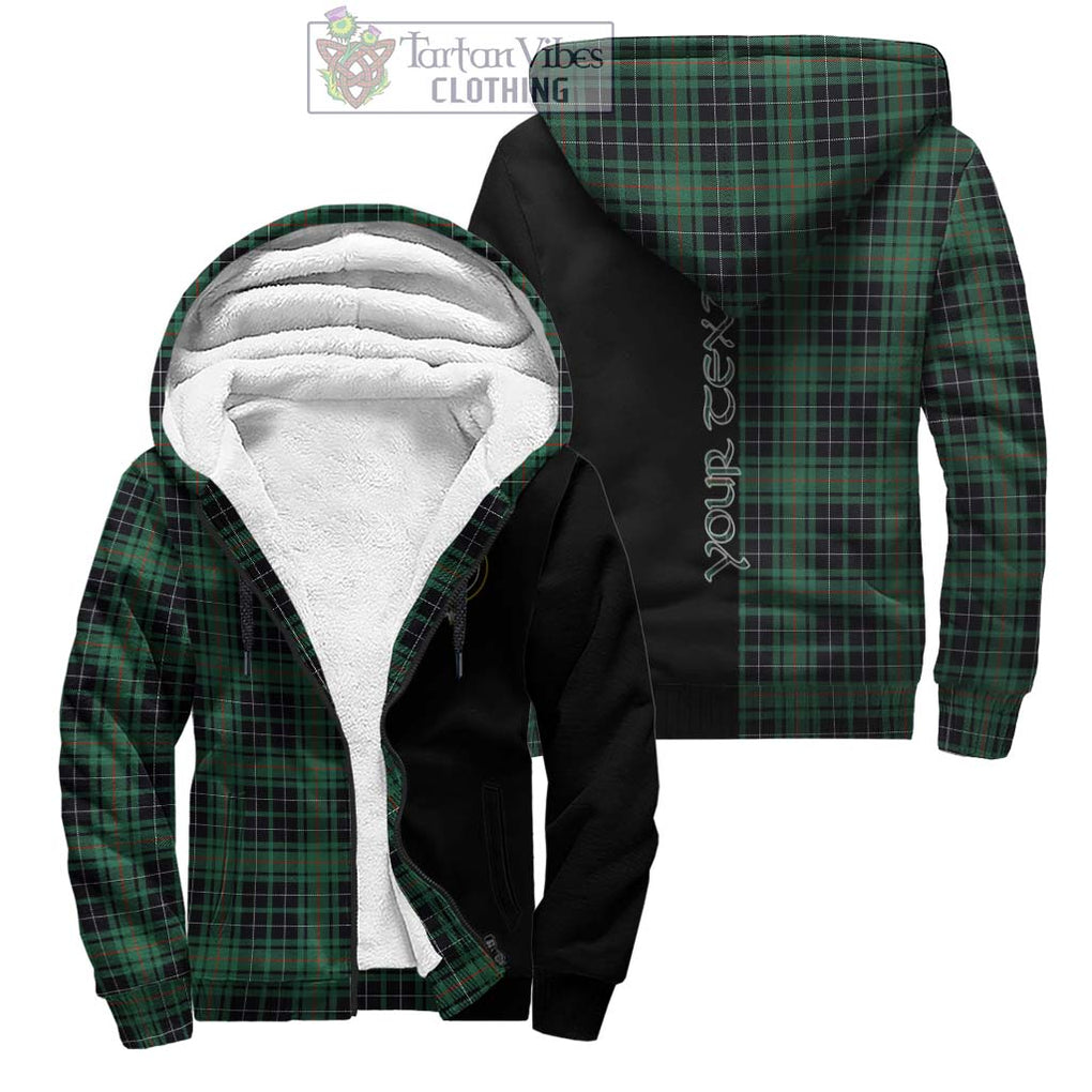 MacAulay Hunting Ancient Tartan Sherpa Hoodie with Family Crest and Half Of Me Style Unisex - Tartanvibesclothing Shop