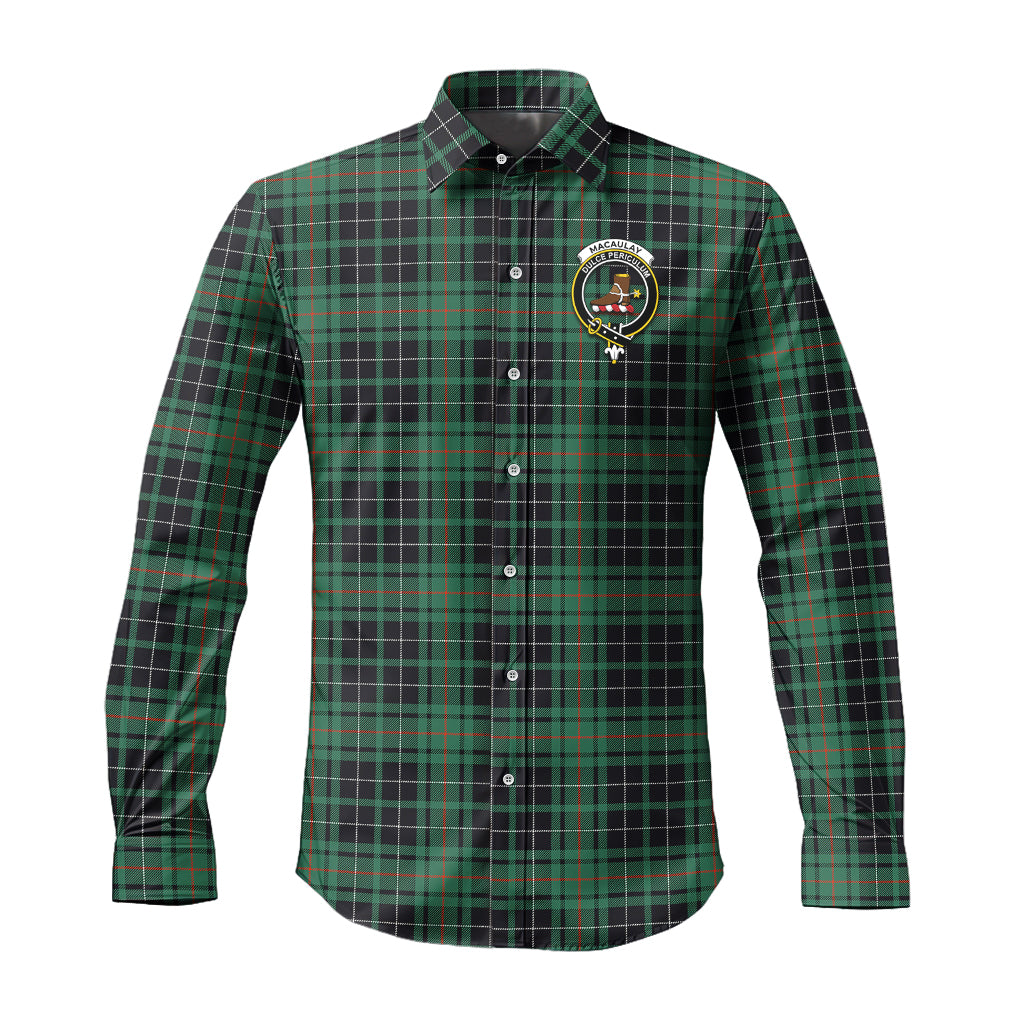 macaulay-hunting-ancient-tartan-long-sleeve-button-up-shirt-with-family-crest