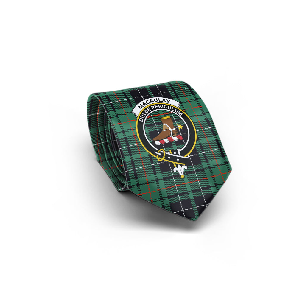 MacAulay Hunting Ancient Tartan Classic Necktie with Family Crest - Tartan Vibes Clothing