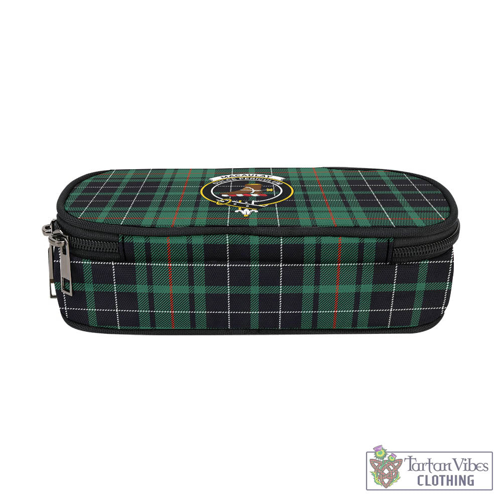 Tartan Vibes Clothing MacAulay Hunting Ancient Tartan Pen and Pencil Case with Family Crest