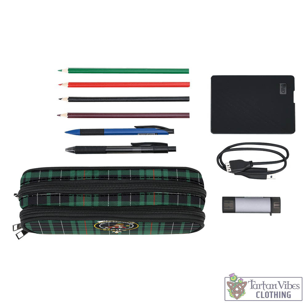 Tartan Vibes Clothing MacAulay Hunting Ancient Tartan Pen and Pencil Case with Family Crest