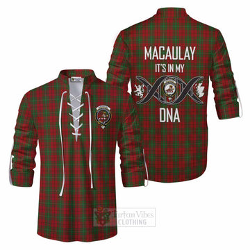 MacAulay (MacAuley) Tartan Ghillie Kilt Shirt with Family Crest DNA In Me Style