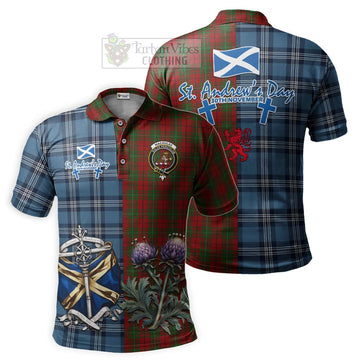 MacAulay (MacAuley) Tartan Polo Shirt Happy St. Andrew's Day Half Tartan Style