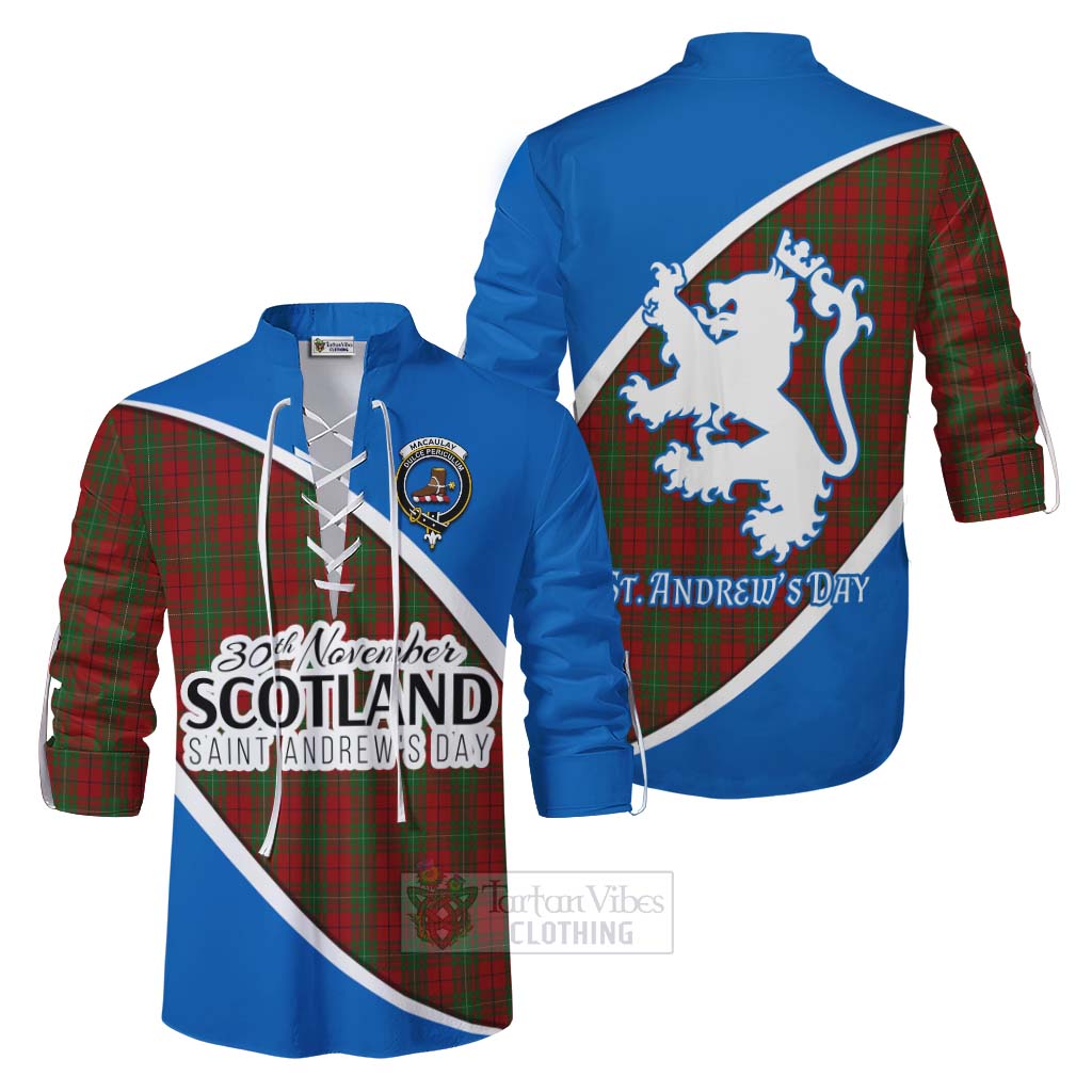 Tartan Vibes Clothing MacAulay (MacAuley) Family Crest Tartan Ghillie Kilt Shirt Celebrate Saint Andrew's Day in Style