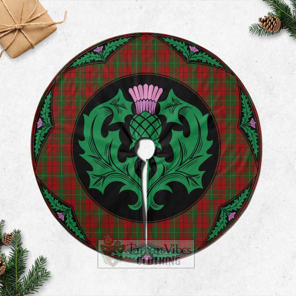 Tartan Vibes Clothing MacAulay (MacAuley) Tartan Christmas Tree Skirt Scottish Thistle Style