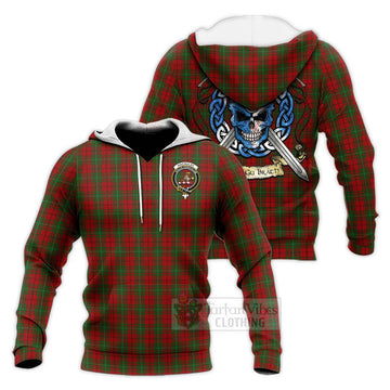 MacAulay (MacAuley) Tartan Knitted Hoodie with Family Crest Celtic Skull Style