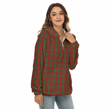 MacAulay (MacAuley) Tartan Women's Borg Fleece Hoodie with Half Zip