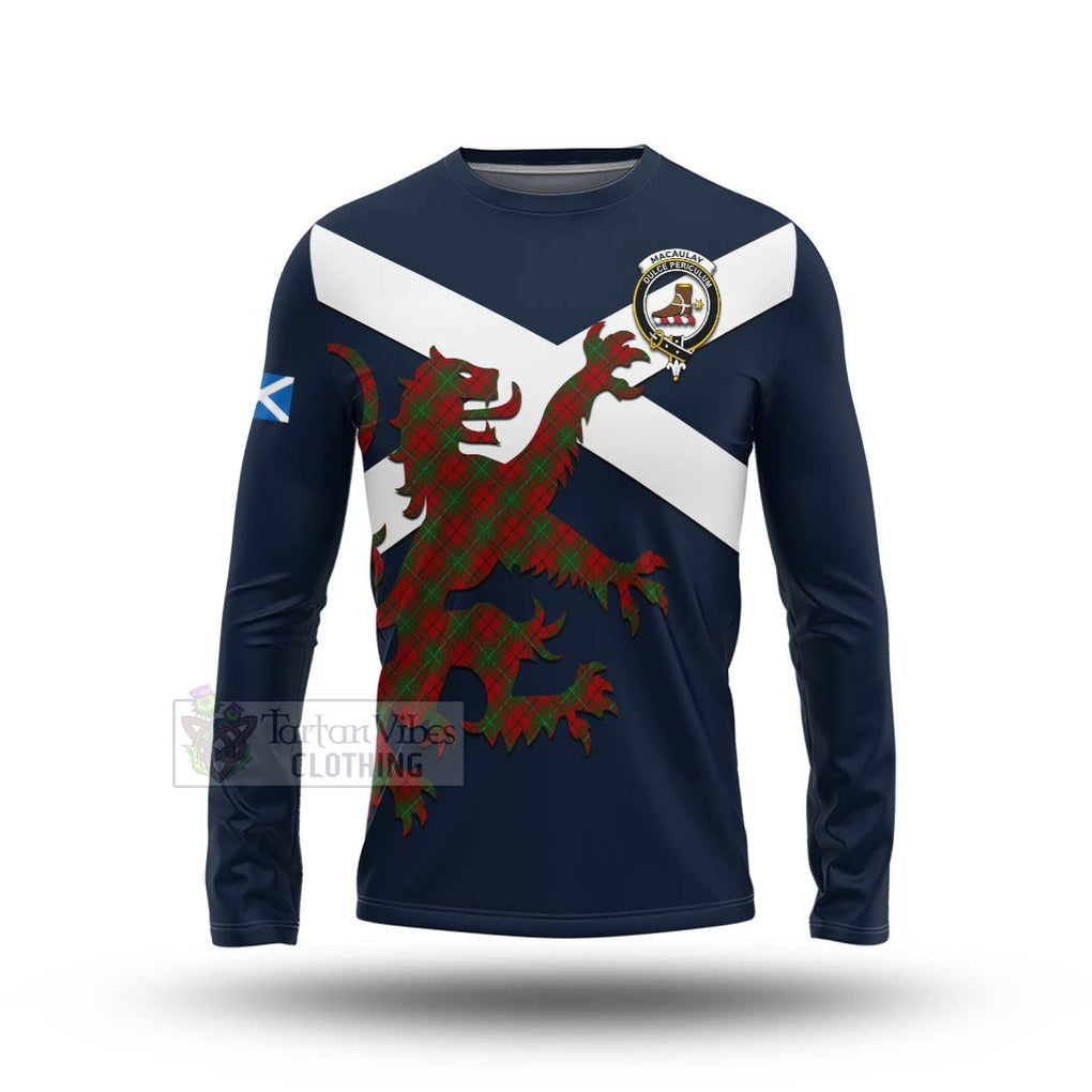 Tartan Vibes Clothing MacAulay (MacAuley) Tartan Lion Rampant Long Sleeve T-Shirt – Proudly Display Your Heritage with Alba Gu Brath and Clan Name