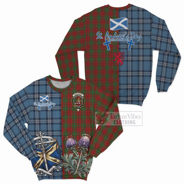 MacAulay (MacAuley) Tartan Sweatshirt Happy St. Andrew's Day Half Tartan Style