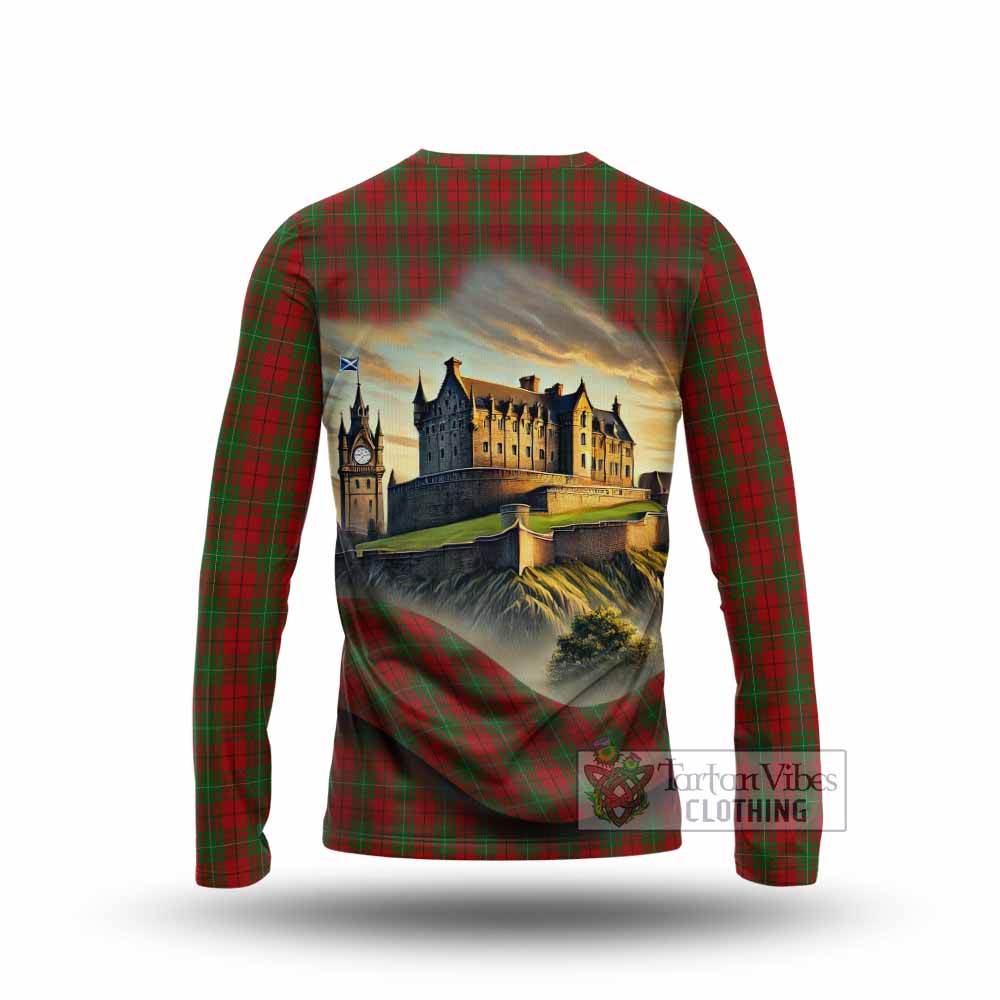 MacAulay (MacAuley) Tartan Family Crest Long Sleeve T-Shirt with Scottish Ancient Castle Style - Tartan Vibes Clothing