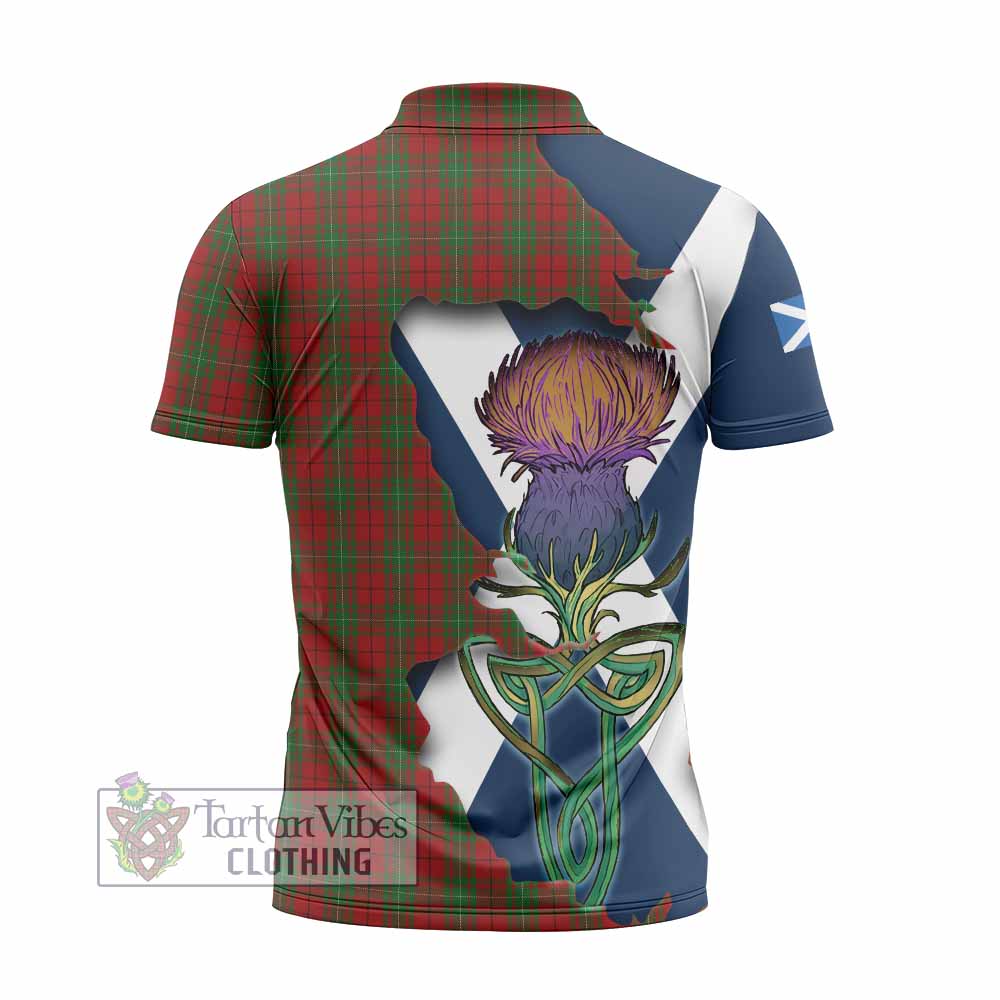 MacAulay (MacAuley) Tartan Family Crest Zipper Polo Shirt Scottish Thistle Celtic Inspired - Tartan Vibes Clothing