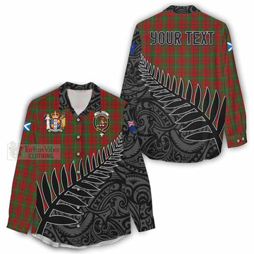 MacAulay (MacAuley) Crest Tartan Women's Casual Shirt with New Zealand Silver Fern Half Style