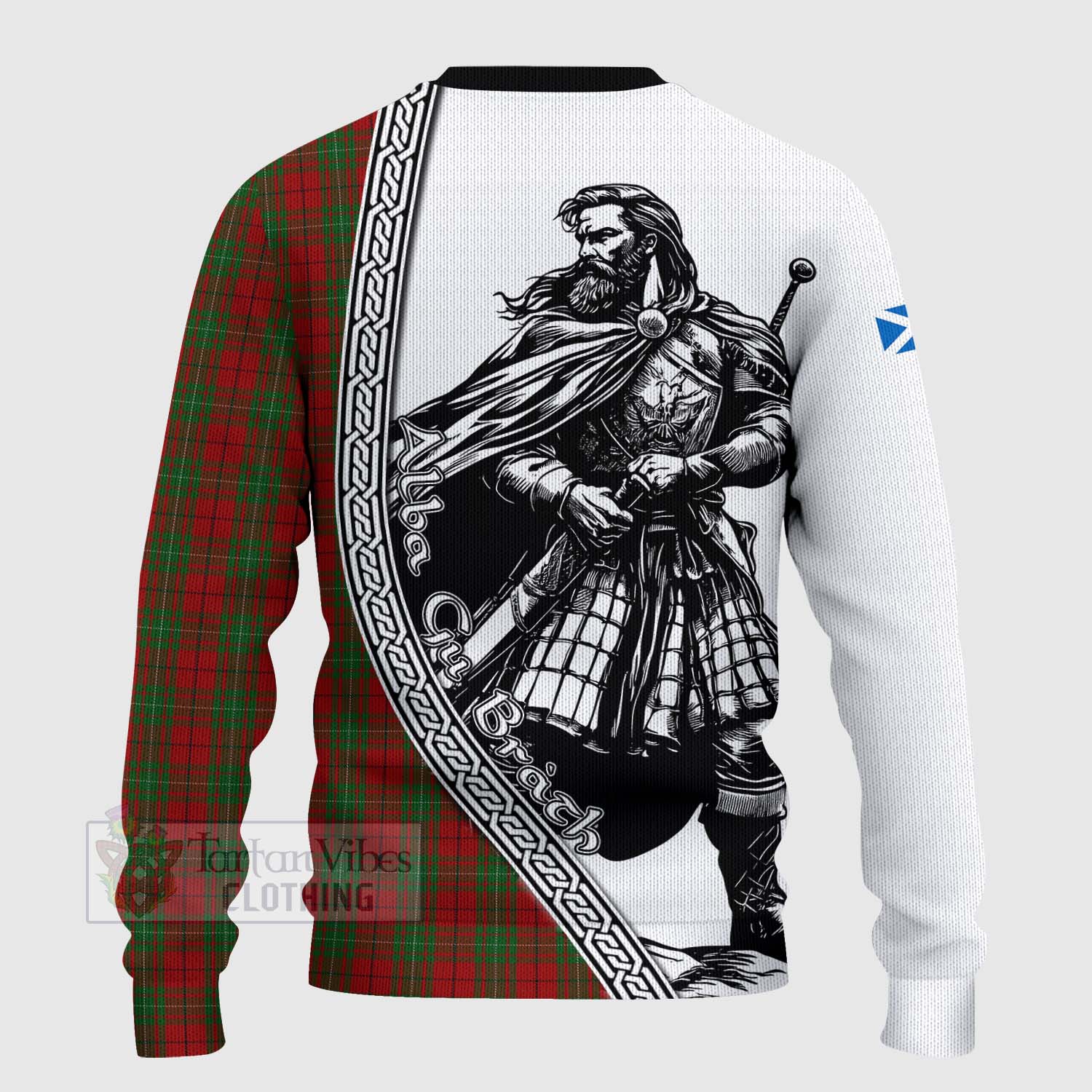 Tartan Vibes Clothing MacAulay (MacAuley) Tartan Clan Crest Knitted Sweater with Highlander Warrior Celtic Style