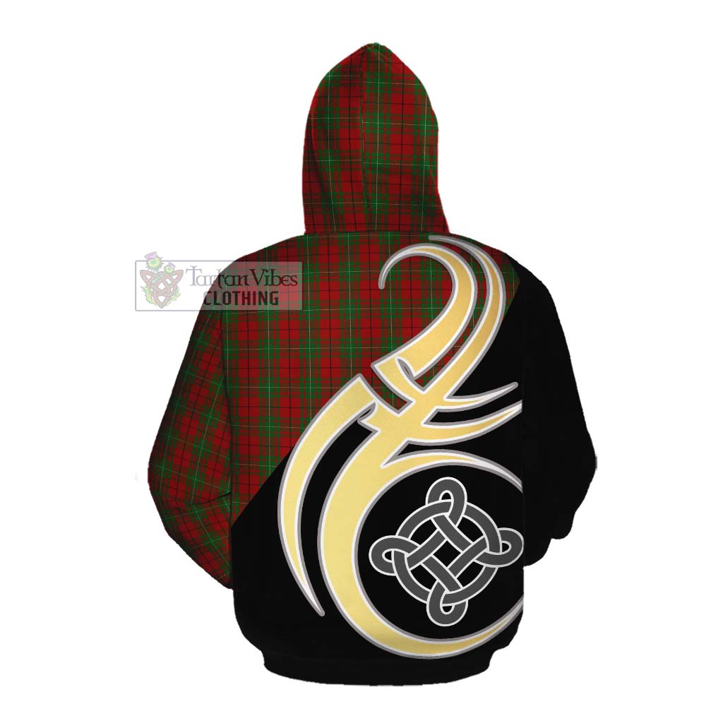 Tartan Vibes Clothing MacAulay (MacAuley) Tartan Cotton Hoodie with Family Crest and Celtic Symbol Style