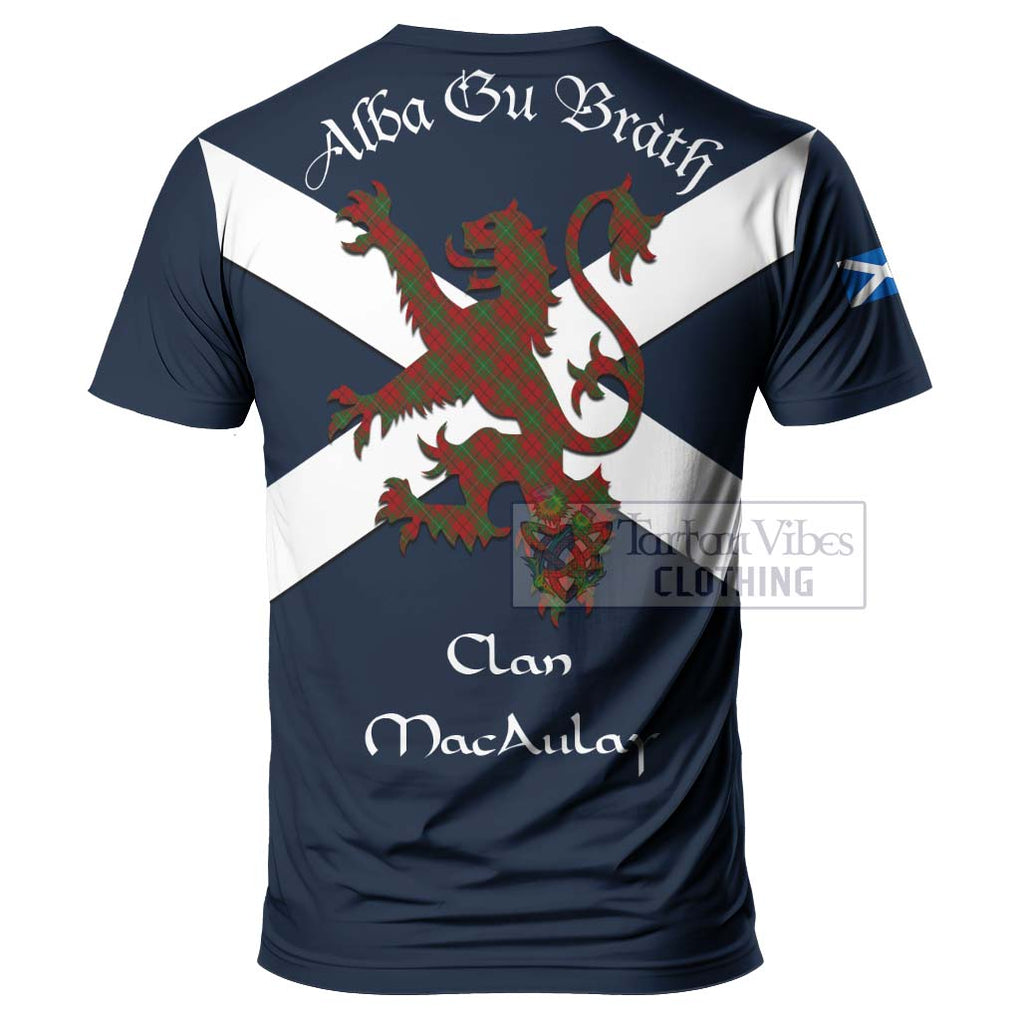 Tartan Vibes Clothing MacAulay (MacAuley) Tartan Lion Rampant T-Shirt – Proudly Display Your Heritage with Alba Gu Brath and Clan Name