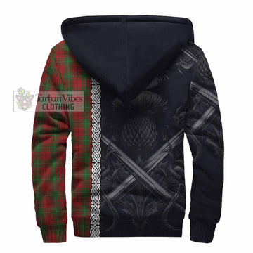 MacAulay (MacAuley) Tartan Sherpa Hoodie with Family Crest Cross Sword Thistle Celtic Vibes