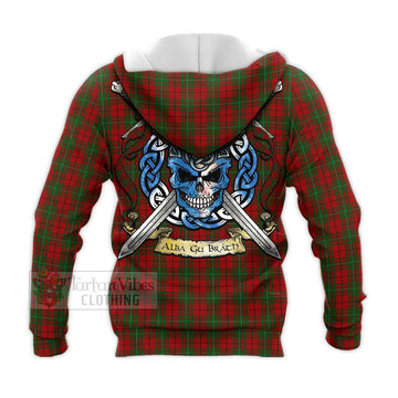 MacAulay (MacAuley) Tartan Knitted Hoodie with Family Crest Celtic Skull Style