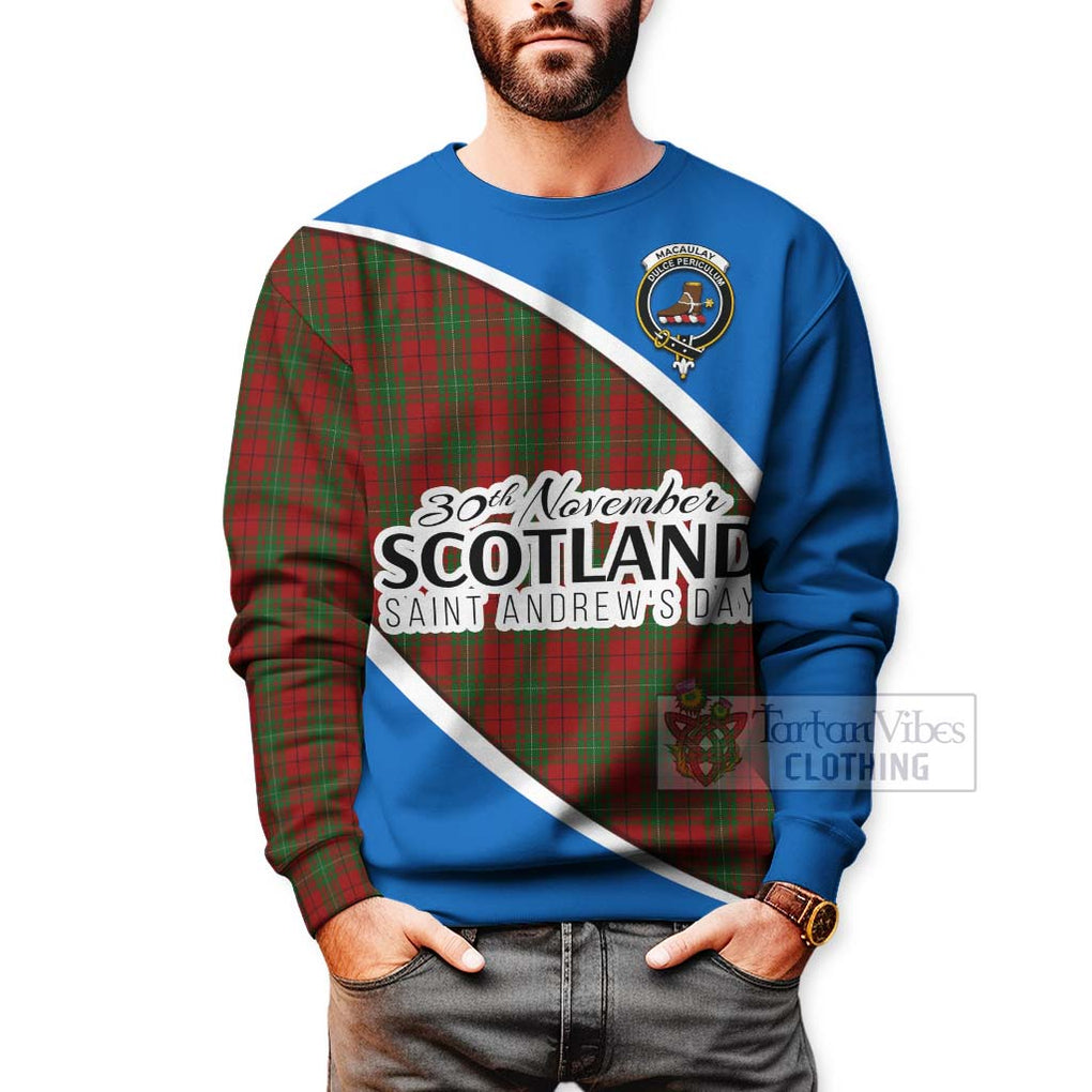 Tartan Vibes Clothing MacAulay (MacAuley) Family Crest Tartan Sweatshirt Celebrate Saint Andrew's Day in Style