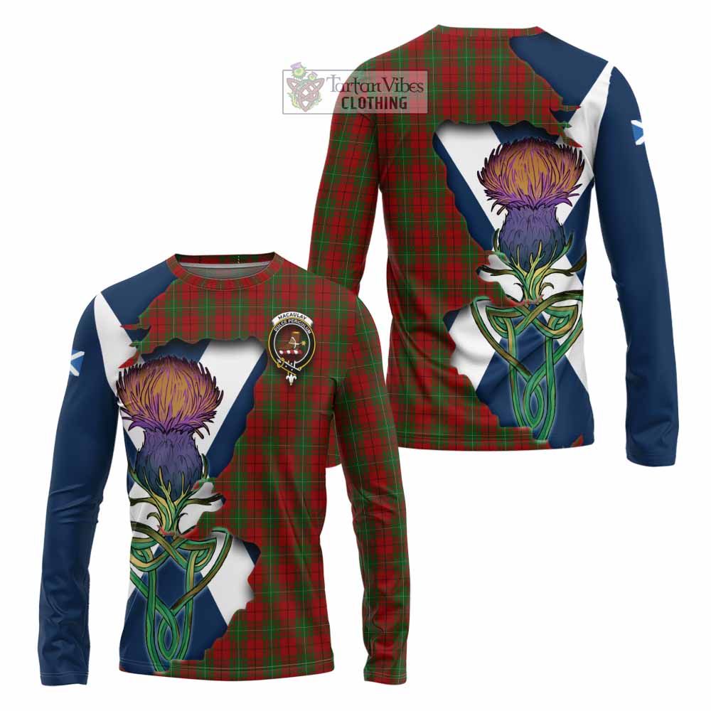 MacAulay (MacAuley) Tartan Family Crest Long Sleeve T-Shirt Scottish Thistle Celtic Inspired - Tartan Vibes Clothing