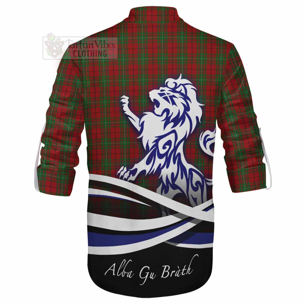 Tartan Vibes Clothing MacAulay (MacAuley) Tartan Ghillie Kilt Shirt with Alba Gu Brath Regal Lion Emblem