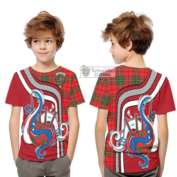 MacAulay Modern Tartan Kid T-Shirt with Epic Bagpipe Style