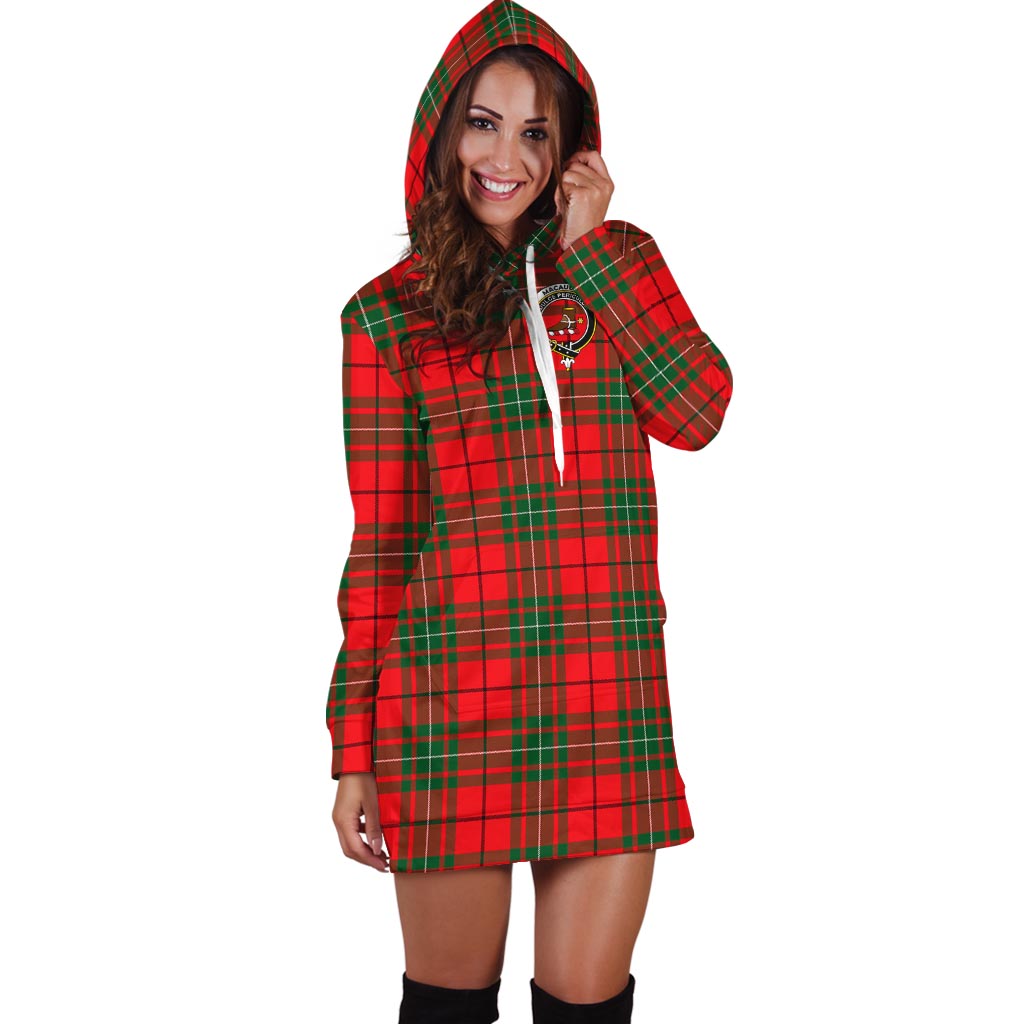 MacAulay Modern Tartan Hoodie Dress with Family Crest - Tartan Vibes Clothing