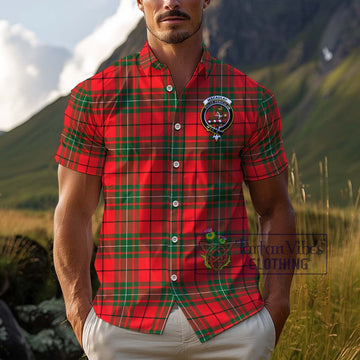 MacAulay Modern Tartan Cotton Hawaiian Shirt with Family Crest