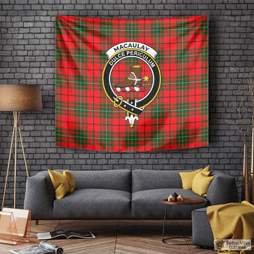 MacAulay Modern Tartan Tapestry Wall Hanging and Home Decor for Room with Family Crest