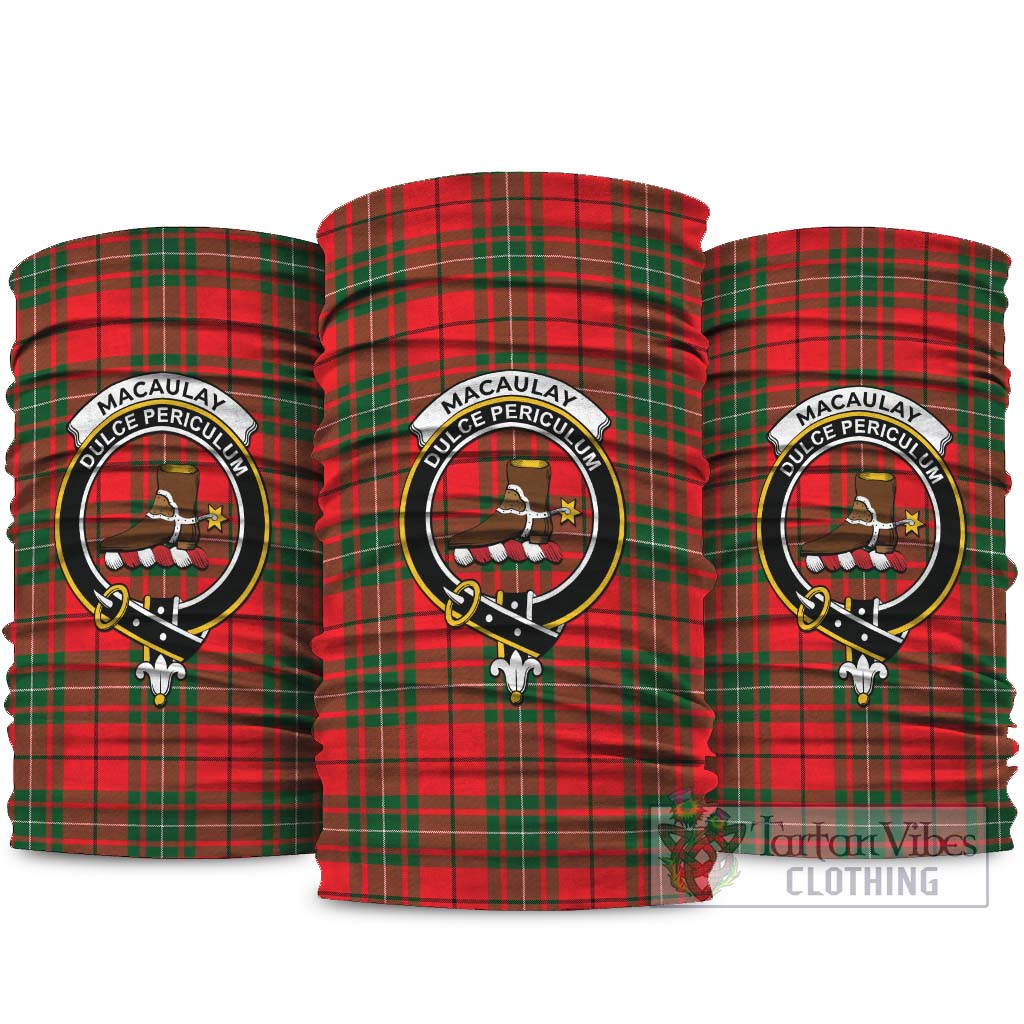 MacAulay Modern Tartan Neck Gaiters, Tartan Bandanas, Tartan Head Band with Family Crest