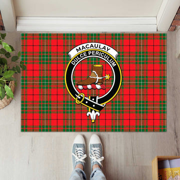 MacAulay Modern Tartan Door Mat with Family Crest