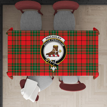 MacAulay Modern Tartan Tablecloth with Family Crest