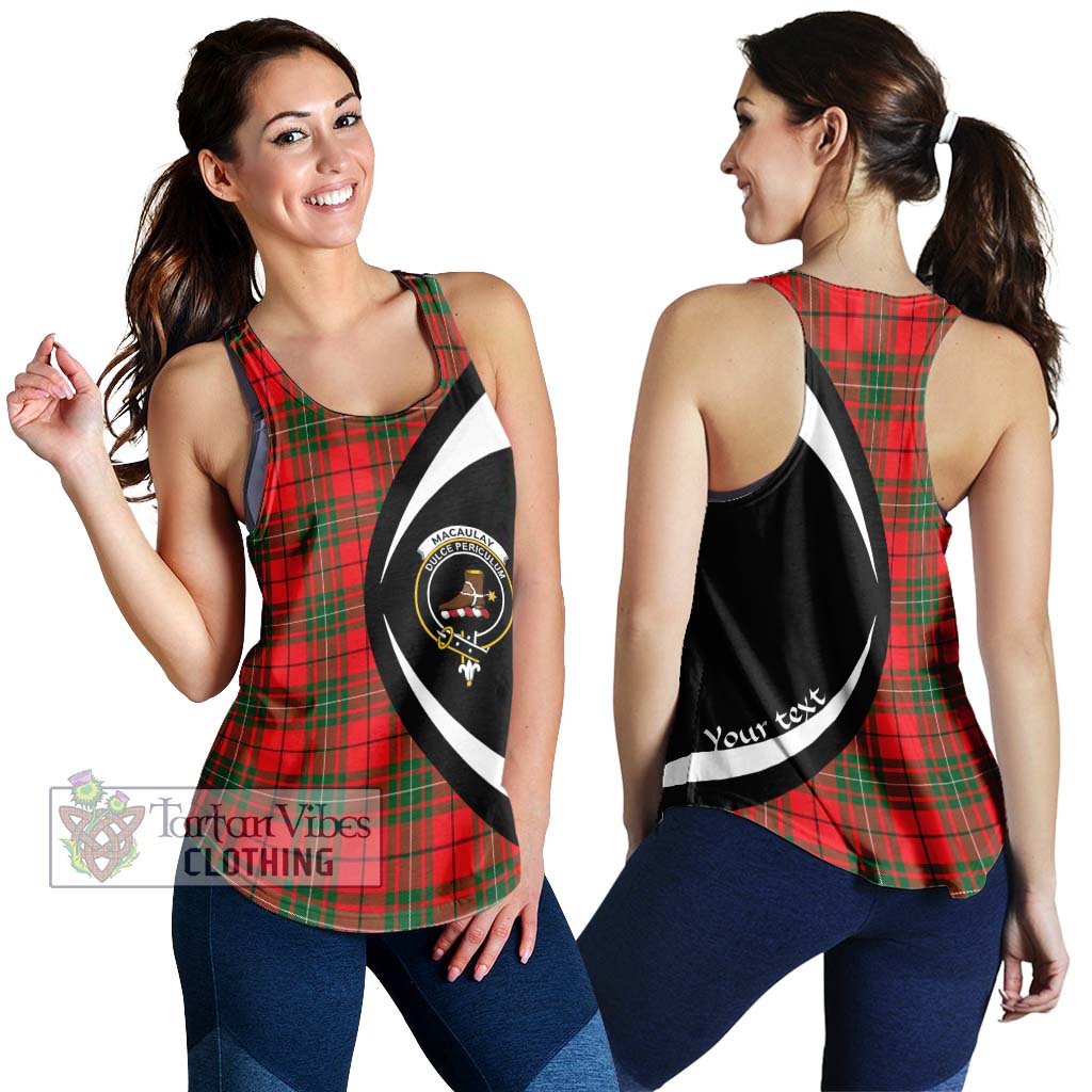 MacAulay Modern Tartan Women's Racerback Tanks with Family Crest Circle Style 4XL - Tartan Vibes Clothing