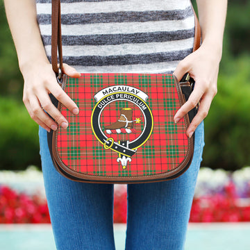 MacAulay Modern Tartan Saddle Bag with Family Crest