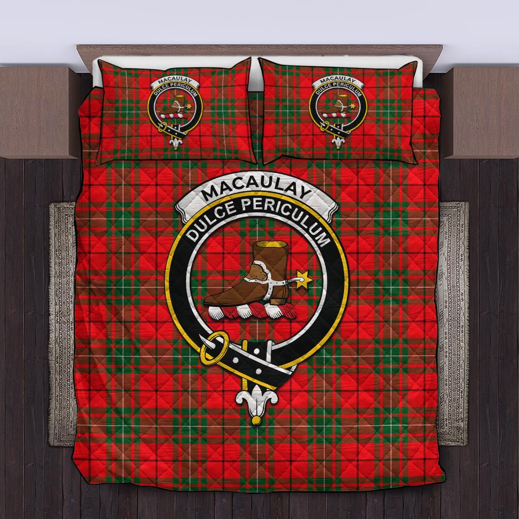 MacAulay Modern Tartan Quilt Bed Set with Family Crest Twin - Tartan Vibes Clothing