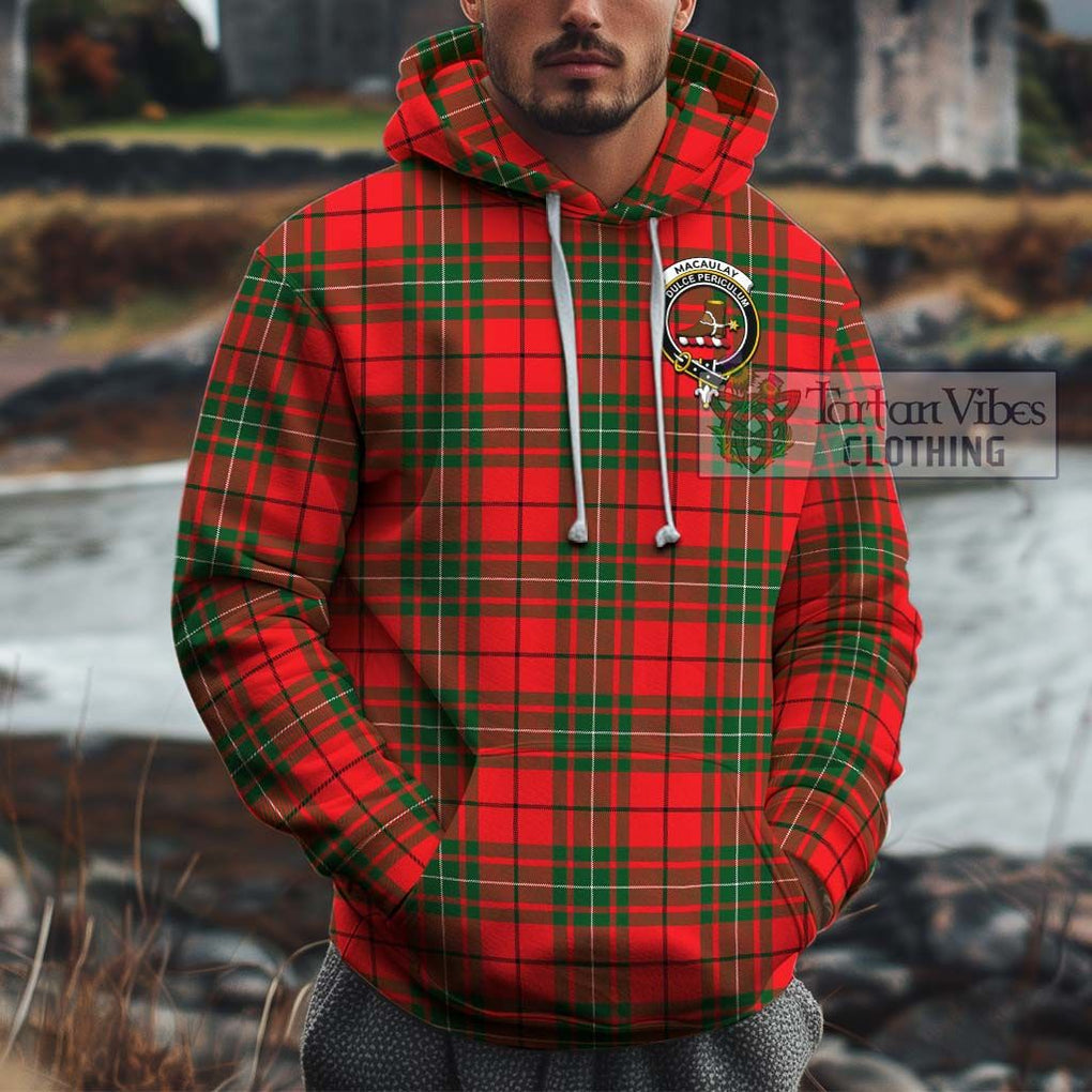 MacAulay Modern Tartan Cotton Hoodie with Family Crest Pullover Hoodie XS - Tartan Vibes Clothing