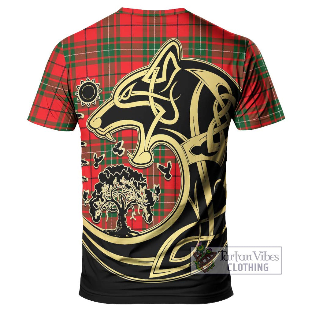 MacAulay Modern Tartan T-Shirt with Family Crest Celtic Wolf Style - Tartan Vibes Clothing