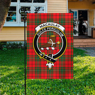 MacAulay Modern Tartan Flag with Family Crest