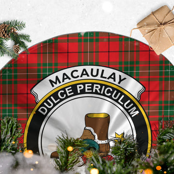 MacAulay Modern Tartan Christmas Tree Skirt with Family Crest