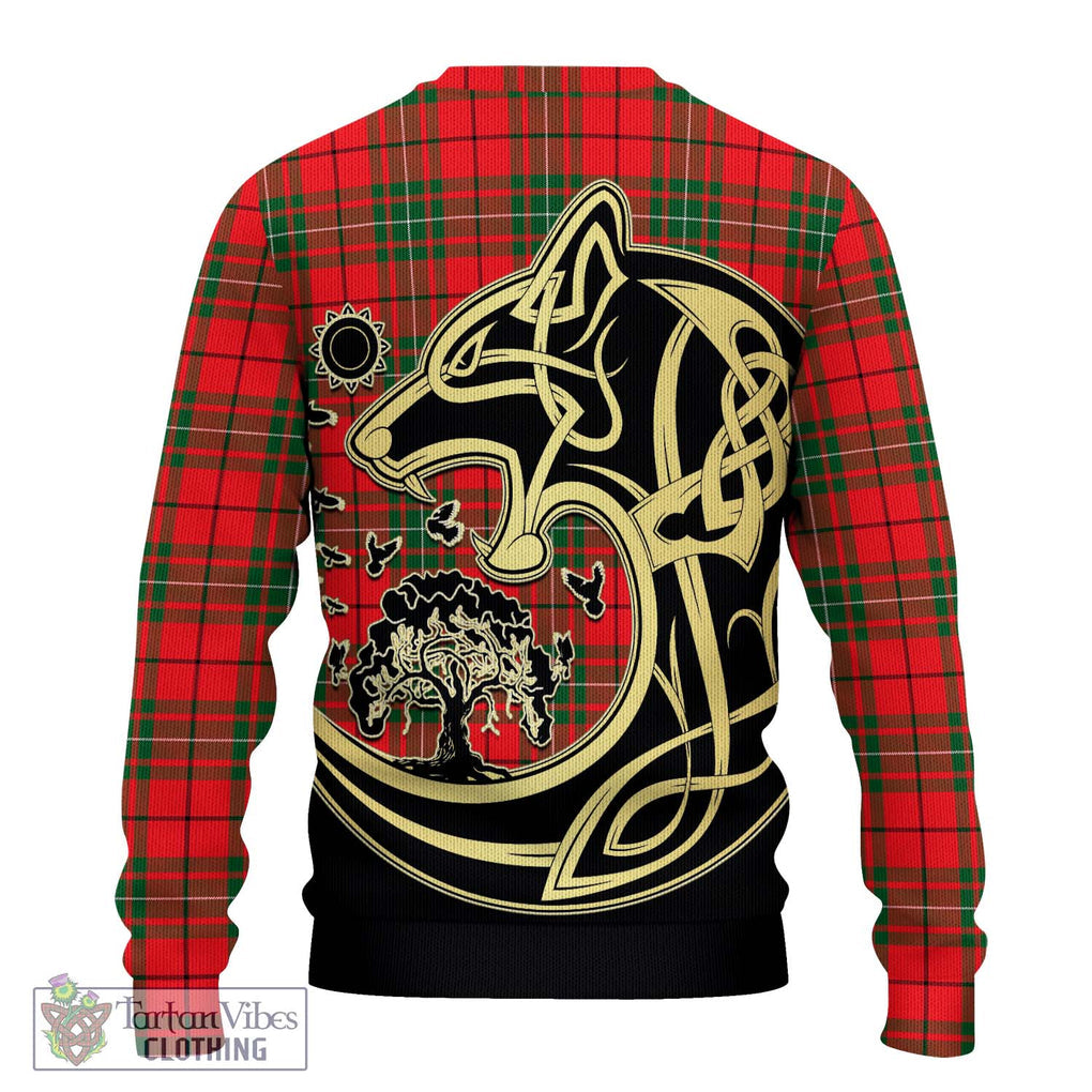 MacAulay Modern Tartan Knitted Sweater with Family Crest Celtic Wolf Style - Tartan Vibes Clothing